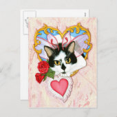 Ma carte postale féline de chat de Valentine (Devant / Derrière)