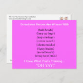 MA Carte postale HERO Cancer du sein (Devant / Derrière)