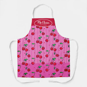 Ma Cherie-bessen hartpatroon op maat Rood Roze Schort