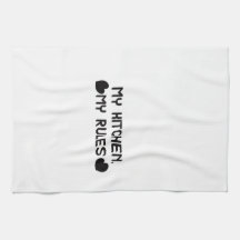 Ma cuisine, mes règles, serviette de cuisine drôle