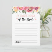 Ma Fête des mariées mémoire préférée ou la carte H (Debout devant)