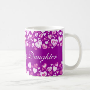 Ma fille chérie coeur mug rose violet