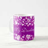 Ma fille chérie mug cœurs rose violet (Devant gauche)