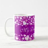 Ma fille chérie mug cœurs rose violet (Gauche)