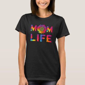 Ma Life Sunflower Tie Dye Hippie mamma Mothers D T-shirt
