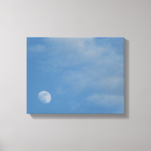 Ma Lune de jour - Toile enveloppée de brillance de