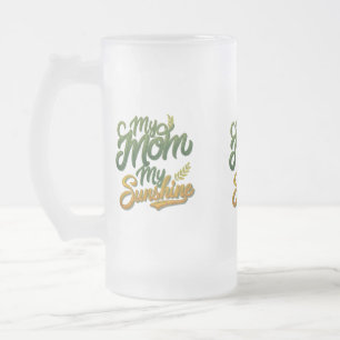Ma maman, Mon soleil - Mug de verre dépoli (16 oz