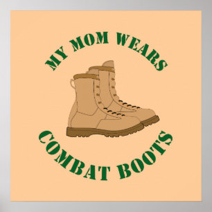 Ma maman porte des bottes de combat - affiche