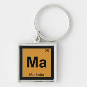 Ma - Marimba Music Chemistry Periodic Table Symbol Sleutelhanger