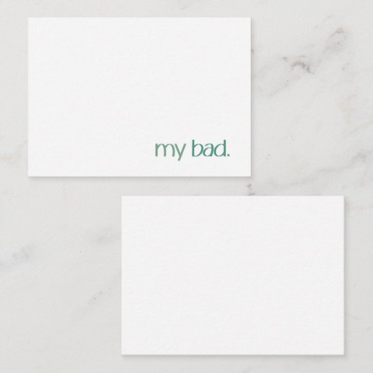 Ma mauvaise carte d'excuses (Devant / Derrière)