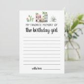 Ma Mémoire Préférée De La Carte Fille Anniversaire (Debout devant)
