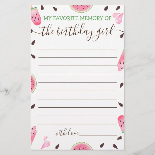 Ma Mémoire Préférée De La Carte Fille Anniversaire (Devant)