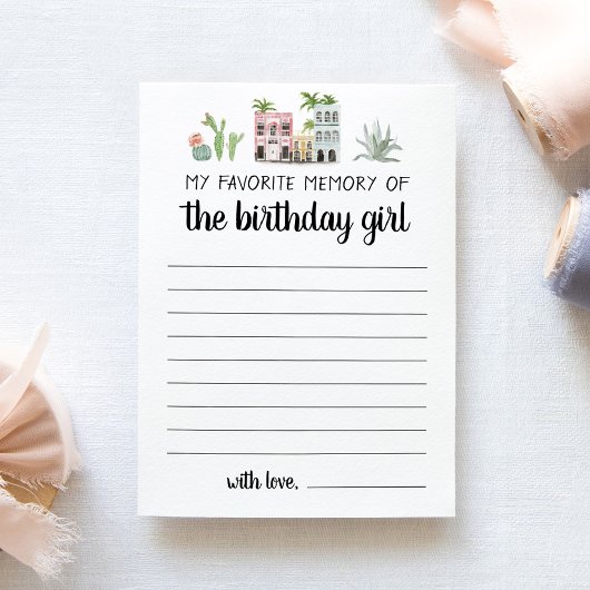 Ma Mémoire Préférée De La Carte Fille Anniversaire