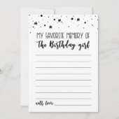 Ma Mémoire Préférée De La Carte Fille Anniversaire (Devant)