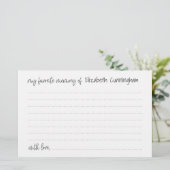 Ma mémoire préférée Funérailles Carte d'assiduité  (Debout devant)