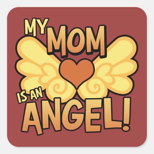 Ma Mère Est Un Sticker Carré Angel (Devant)