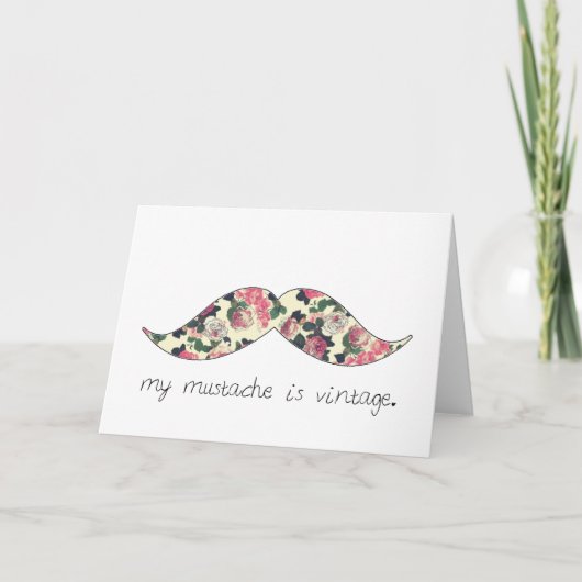 ma moustache est vintage carte (Devant)