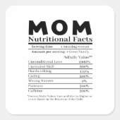 Ma Nutritional Facts Vierkante Sticker (Voorkant)