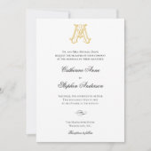 MA ou AM Monogramme Invitations de mariage - Or (Devant)