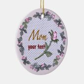 Ma Pink Rosebud Keramisch Ornament (Rechts)