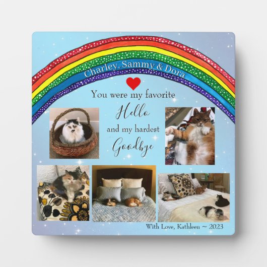 Ma plaque photo commémorative d'animal de compagni (Devant)