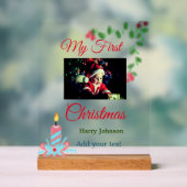 Ma première bougie de Noël ajouter nom photo bébé  (Neutre)