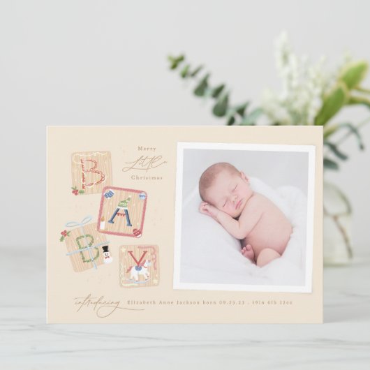 Ma première carte de Faire-part de Noël pour bébé (Debout devant)