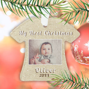 Ma première photo de bébé rustique Noël