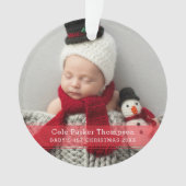 Ma première photo de Noël Red Stripe personnalisée (devant)