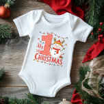 Ma première typographie de Noël mignon Snowman<br><div class="desc">Ma première typographie de Noël Cute Snowman Baby Girl Baby Boy Boy Boy Bodysuit le texte "My 1st Christmas" dans la typographie de script moderne accentué avec un mignon bonhomme de neige festif et des flocons de neige. Un cadeau de Noël parfait pour une petite fille ou un petit garçon....</div>