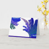 Ma propre carte de note papillon. Nuances de bleu (Fleur jaune)