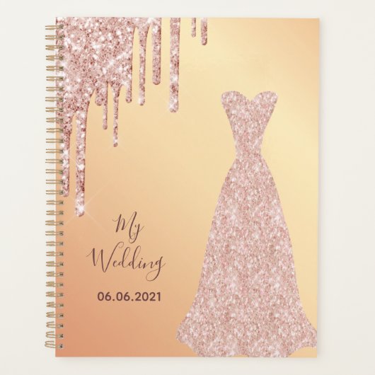 Ma robe de mariée rose gold pailletée gouttes de m (Devant)