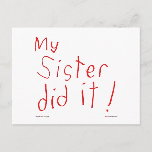 Ma sœur l'a fait ! Carte postale (Devant)