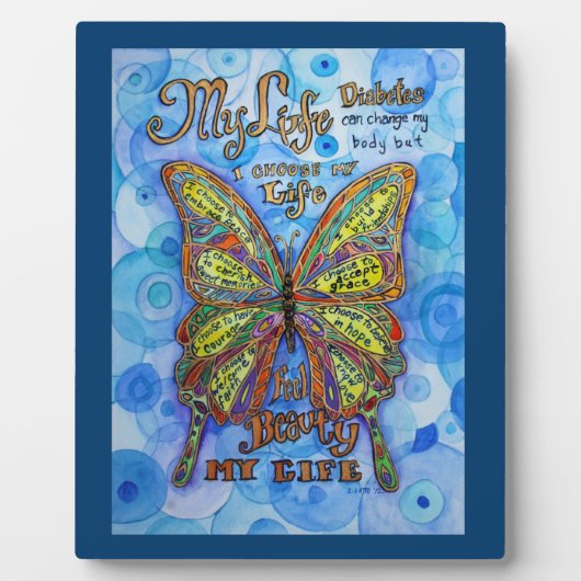 Ma vie Diabète Inspiration Poème Plaque (Devant)