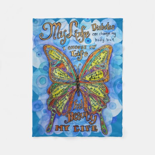 Ma vie, mon choix" Diabète couverture personnalisé (Devant)