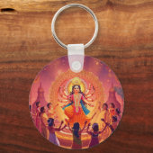 Maa Durga – Het hart van de Dussehra-feesten Sleutelhanger (Voorkant)
