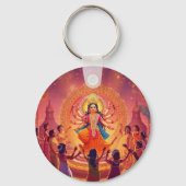 Maa Durga – Het hart van de Dussehra-feesten Sleutelhanger (Achterkant)