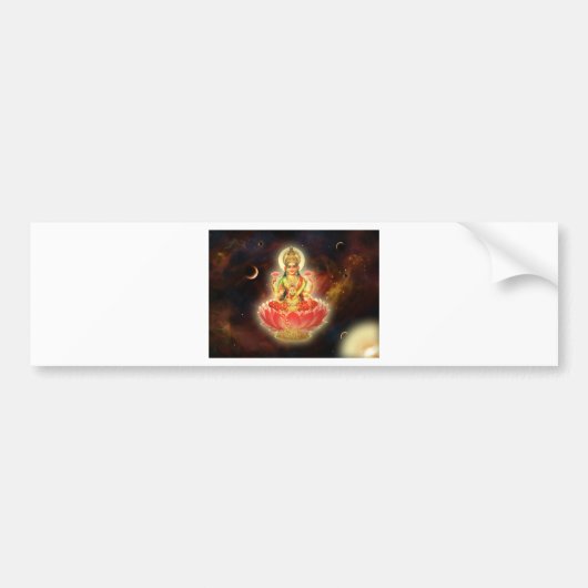 Maa Maha Lakshmi Devi Laxmi Goddess of Wealth Bumpersticker (Voorkant)