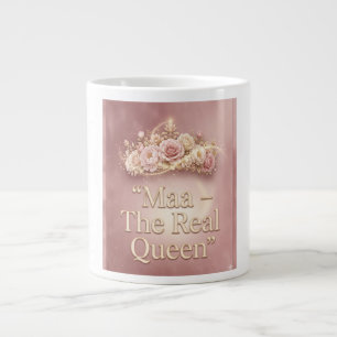 Maa The Real Queen - Bloemen Kroon Mok Roze Roos