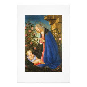MAAGD AANBIDT SLAPEND CHRISTUSKIND FOTO AFDRUK