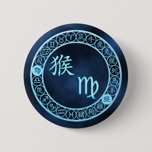 Maagd/aap Ronde Button 5,7 Cm (Voorkant)