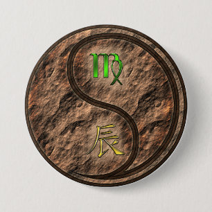 Maagd & Aard Draak Ronde Button 7,6 Cm