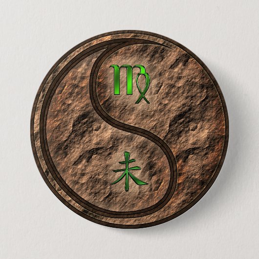 Maagd & Aard Geit Ronde Button 7,6 Cm (Voorkant)
