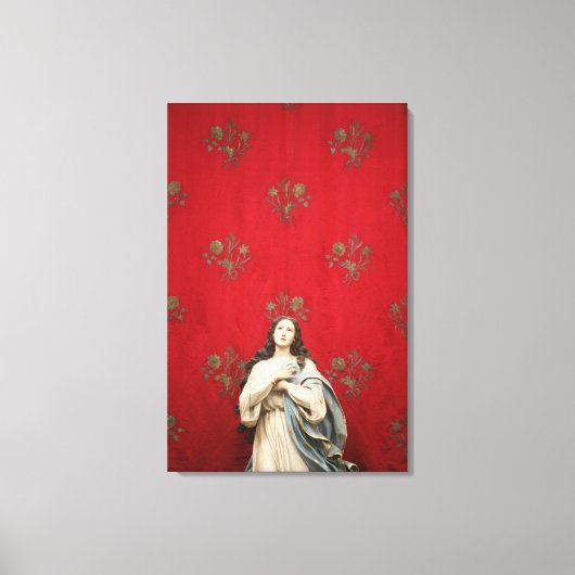 Maagd beeld in een Spaccanapoli-kerk, Napels Canvas Afdruk (Voorkant)