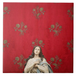 Maagd beeld in een Spaccanapoli-kerk, Napels Tegeltje