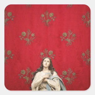 Maagd beeld in een Spaccanapoli-kerk, Napels Vierkante Sticker