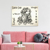 Maagd De Maagd Zodiac Goud Canvas Afdruk (Insitu (Woonkamer))