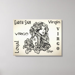 Maagd De Maagd Zodiac Goud Canvas Afdruk