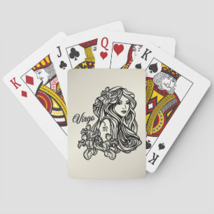 Maagd De Maagd Zodiac Gouden Pokerkaarten