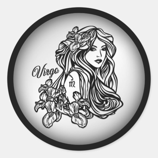 Maagd De Maagd Zodiac Ronde Sticker (Voorkant)